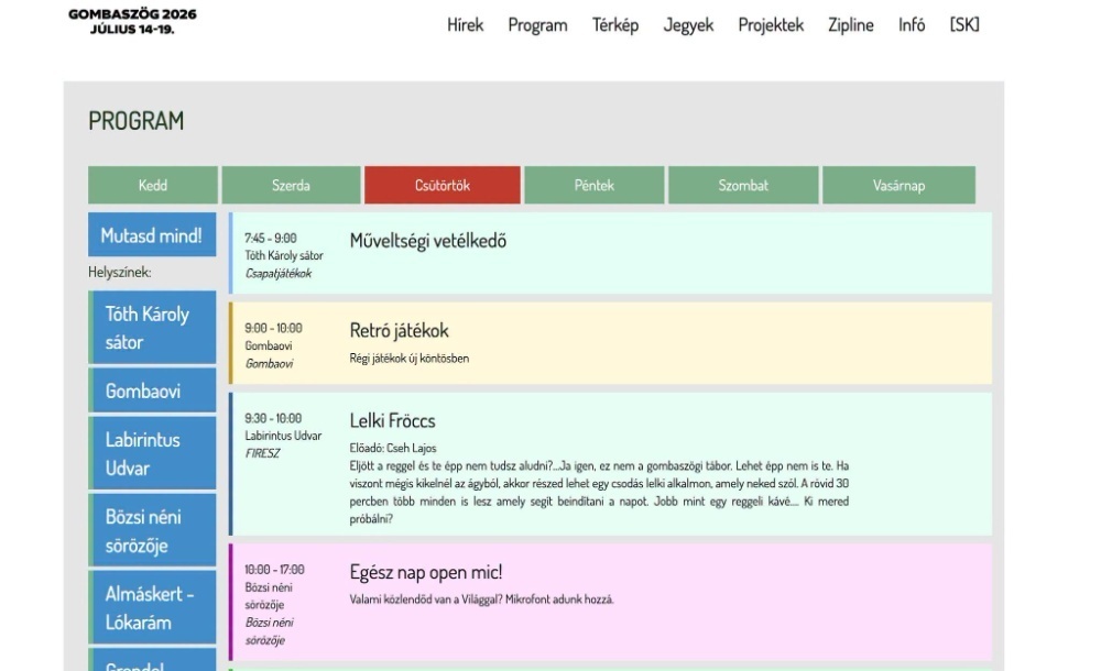 Folyamatosan frissül a programunk!